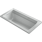 Kohler - Archer 66'' x 32'' drop-in Heated BubbleMassageE air bath - Ice Grey