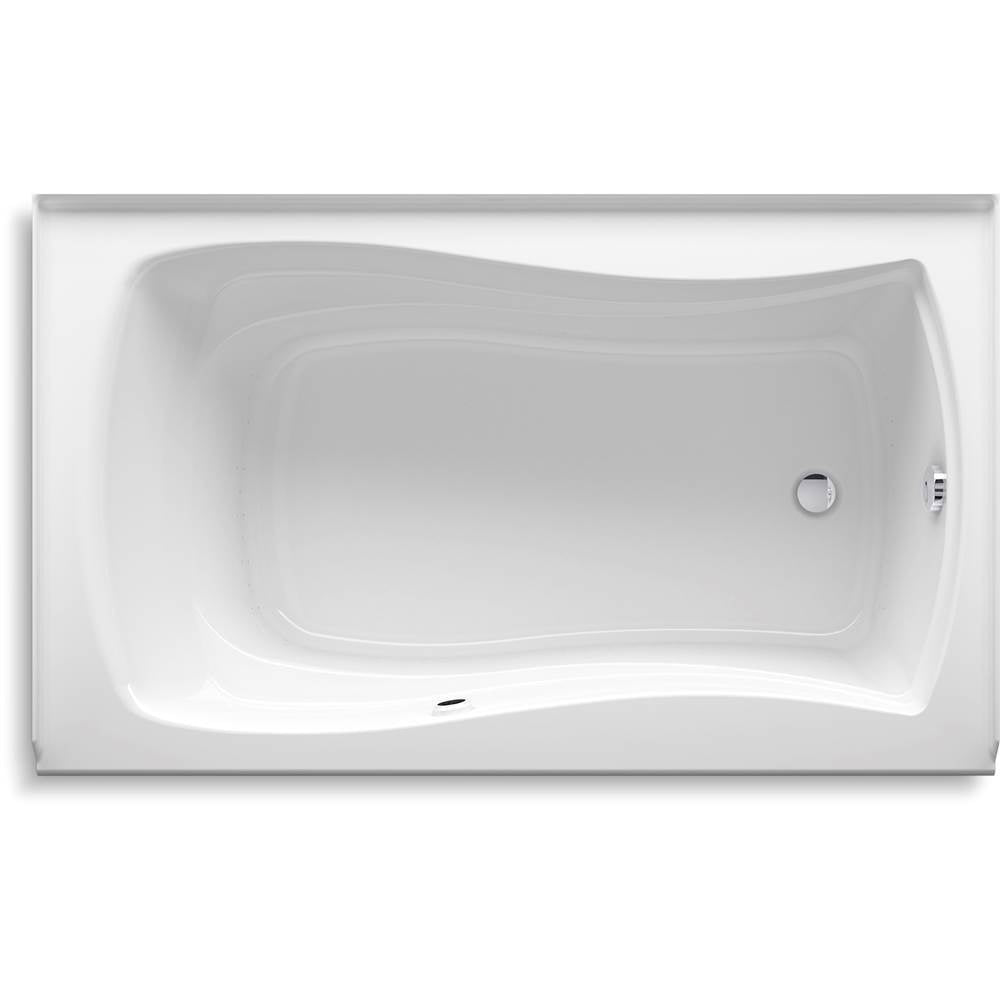 Mariposa 60'' x 36'' alcove Heated BubbleMassageE air bath, right drain