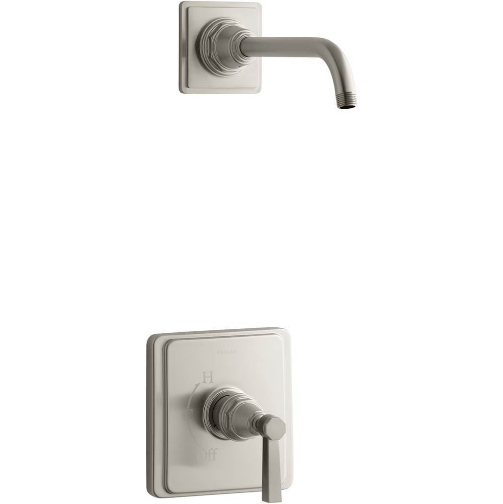 Kohler - Pinstripe Pure Rite-Temp shower trim kit with lever handle, without showerhead - Vibrant Brushed Nickel