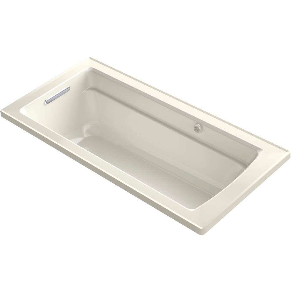 Kohler - Archer 66'' x 32'' drop-in Heated BubbleMassageE air bath - Biscuit