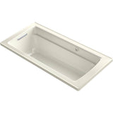 Kohler - Archer 66'' x 32'' drop-in Heated BubbleMassageE air bath - Biscuit