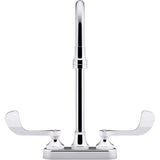Triton Bowe 0.5 gpm centerset bathroom sink faucet with aerated flow, gooseneck spout and wristblade handles, drain not included