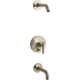 Kohler - Purist Rite-Temp bath and shower trim kit with push-button diverter and lever handle, without showerhead - Vibrant Brushed Bronze