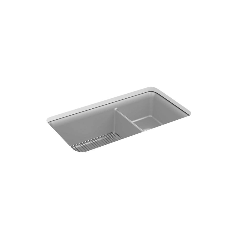 Kohler - Cairn 33-1/2'' undermount double-bowl kitchen sink - Matte Grey