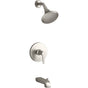Kohler - Pitch Rite-Temp bath and shower trim kit, 1.75 gpm - Vibrant Brushed Nickel