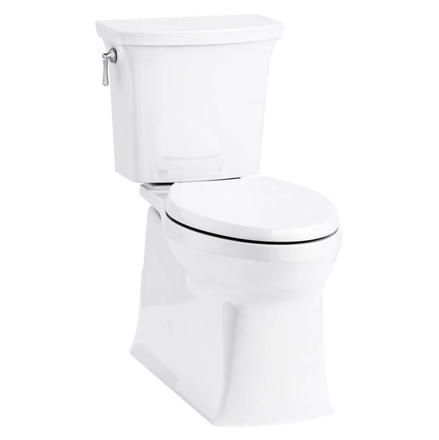 Kohler - Corbelle Two-piece elongated toilet with skirted trapway, 1.28 gpf - White