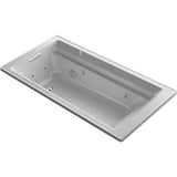 Kohler - Archer 72'' x 36'' drop-in Heated BubbleMassageE air bath and whirlpool - Ice Grey