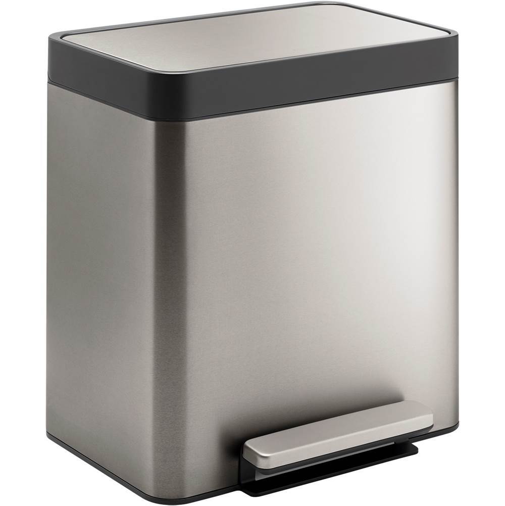 Kohler - 8-gallon stainless steel step trash can - Stainless Steel