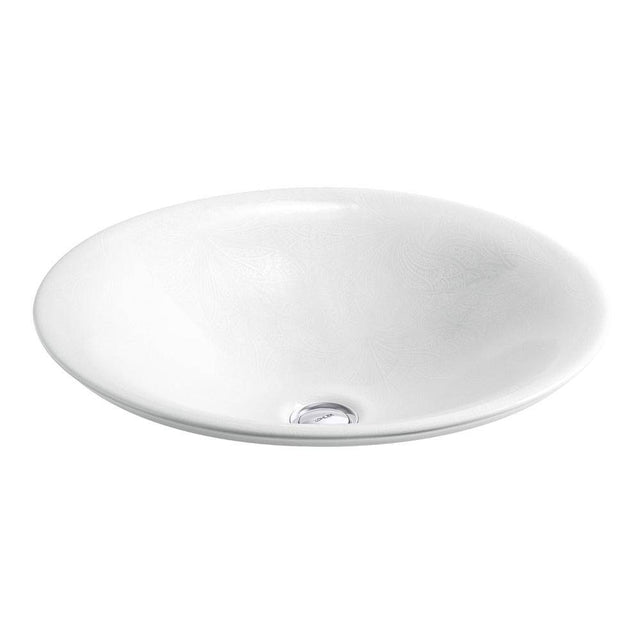 Kohler - SartorialE Paisley Carillon 17-1/2'' round drop-in bathroom sink, no overflow - White Sartorial Paisley