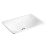 Kohler - SartorialE Paisley Carillon 21'' rectangular drop-in bathroom sink, no overflow - White Sartorial Paisley