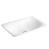 Kohler - SartorialE Herringbone Carillon 21'' rectangular drop-in bathroom sink, no overflow - White Sartorial Herringbone