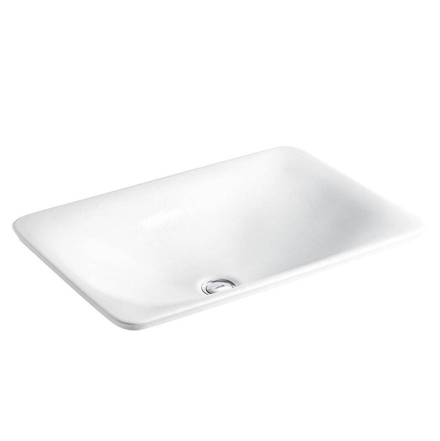 Kohler - SartorialE Herringbone Carillon 21'' rectangular drop-in bathroom sink, no overflow - White Sartorial Herringbone