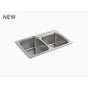 Kohler - VerseE 33'' top-/undermount double-bowl kitchen sink - Stainless Steel