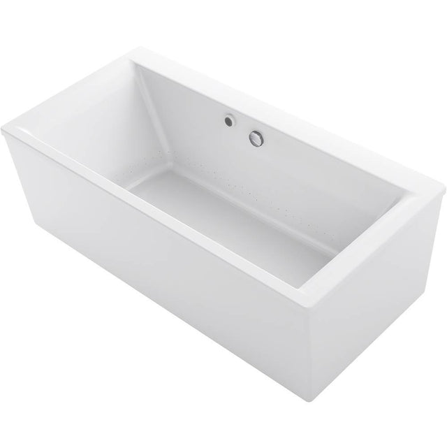 Kohler - Stargaze 72'' x 36'' freestanding bath with Bask heated surface and straight shroud - White