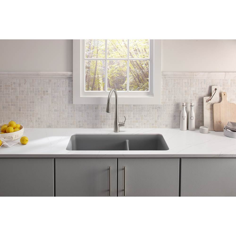 Cairn 33-1/2'' undermount double-bowl kitchen sink