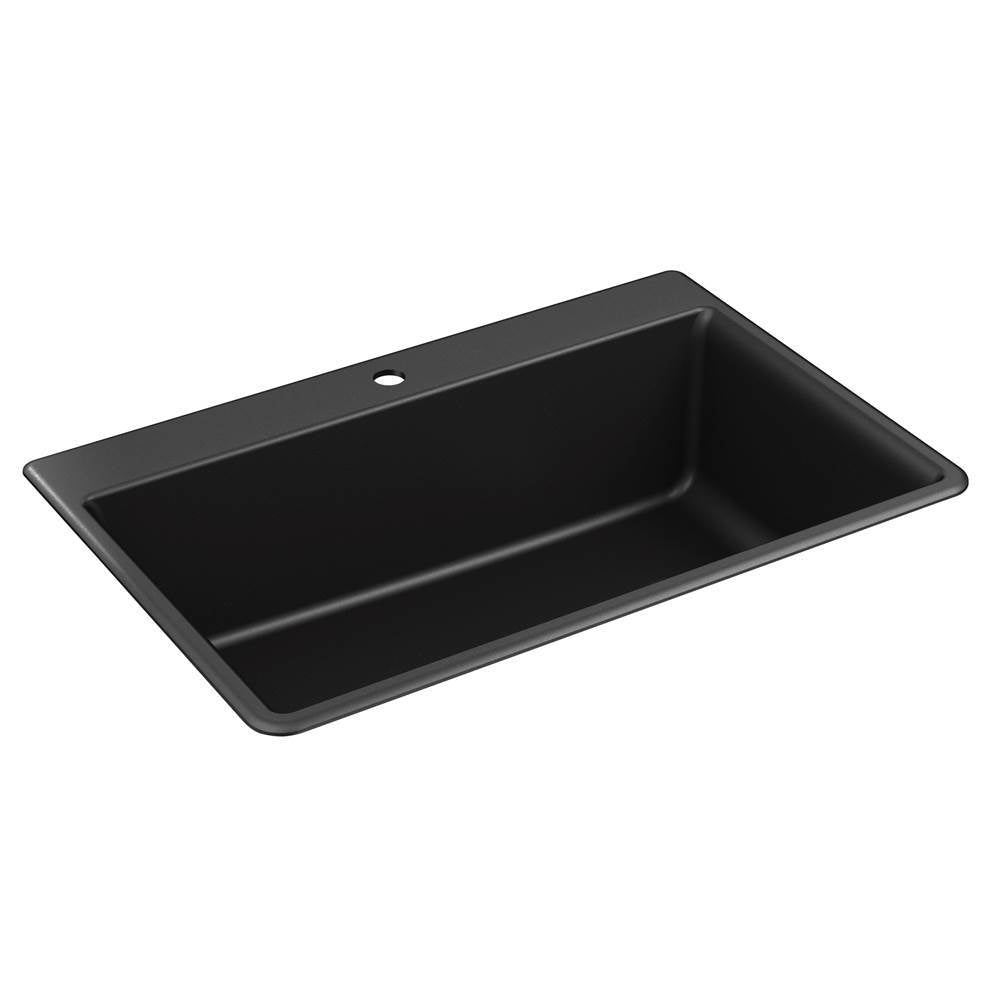 Kohler - Kennon 33'' top-/undermount single-bowl kitchen sink - Matte Black
