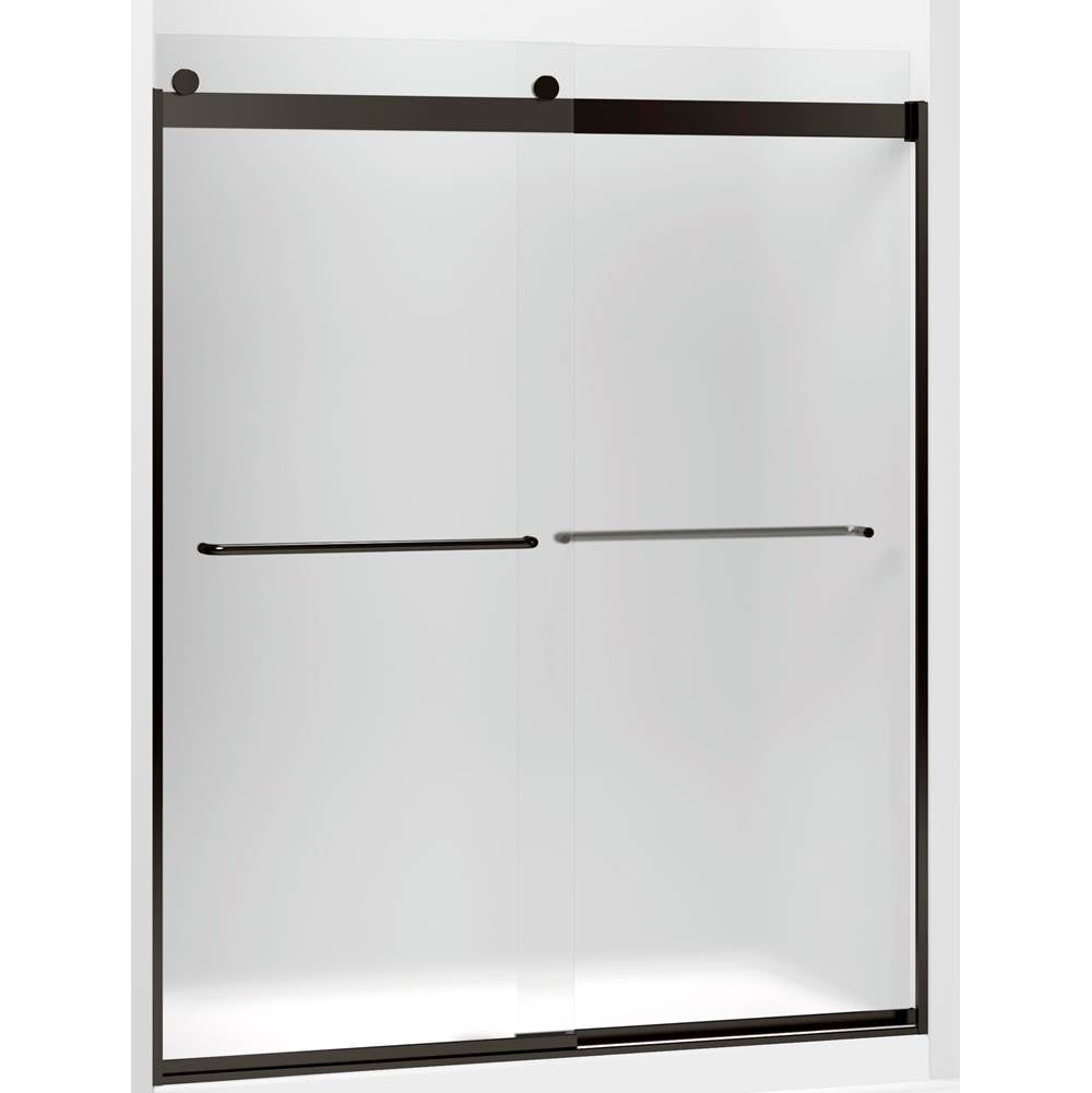 Kohler - Levity Sliding shower door, 74'' H x 44-5/8 - 47-5/8'' W, with 1/4'' thick Frosted glass - Anodized Dark Bronze