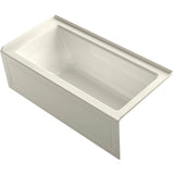 Kohler - Archer 60'' x 30'' alcove Heated BubbleMassageE air bath, right drain - Biscuit