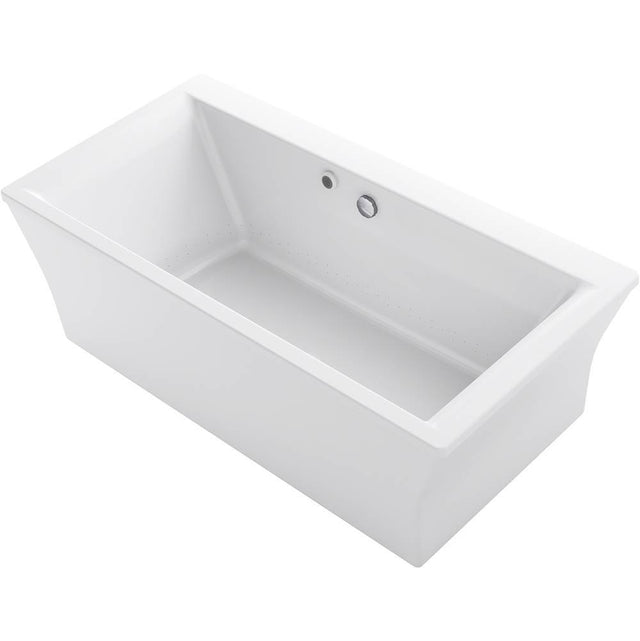 Kohler - Stargaze 60'' x 34'' freestanding bath with Bask heated surface and fluted shroud - White