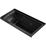 Kohler - Archer 60'' x 30'' alcove Heated BubbleMassageE air bath and whirlpool, right drain - Black