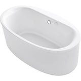 Kohler - Sunstruck 65-1/2'' x 35-1/2'' freestanding Heated BubbleMassageE air bath with Bask heated surface and straight shroud - White