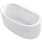 Kohler - Sunstruck 65-1/2'' x 35-1/2'' freestanding Heated BubbleMassageE air bath with Bask heated surface and straight shroud - White