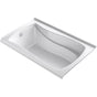 Kohler - Mariposa 60'' x 36'' alcove Heated BubbleMassageE air bath with Bask heated surface, left drain - White