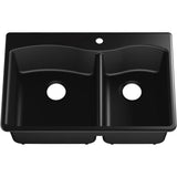Kennon 33'' top-/undermount double-bowl kitchen sink