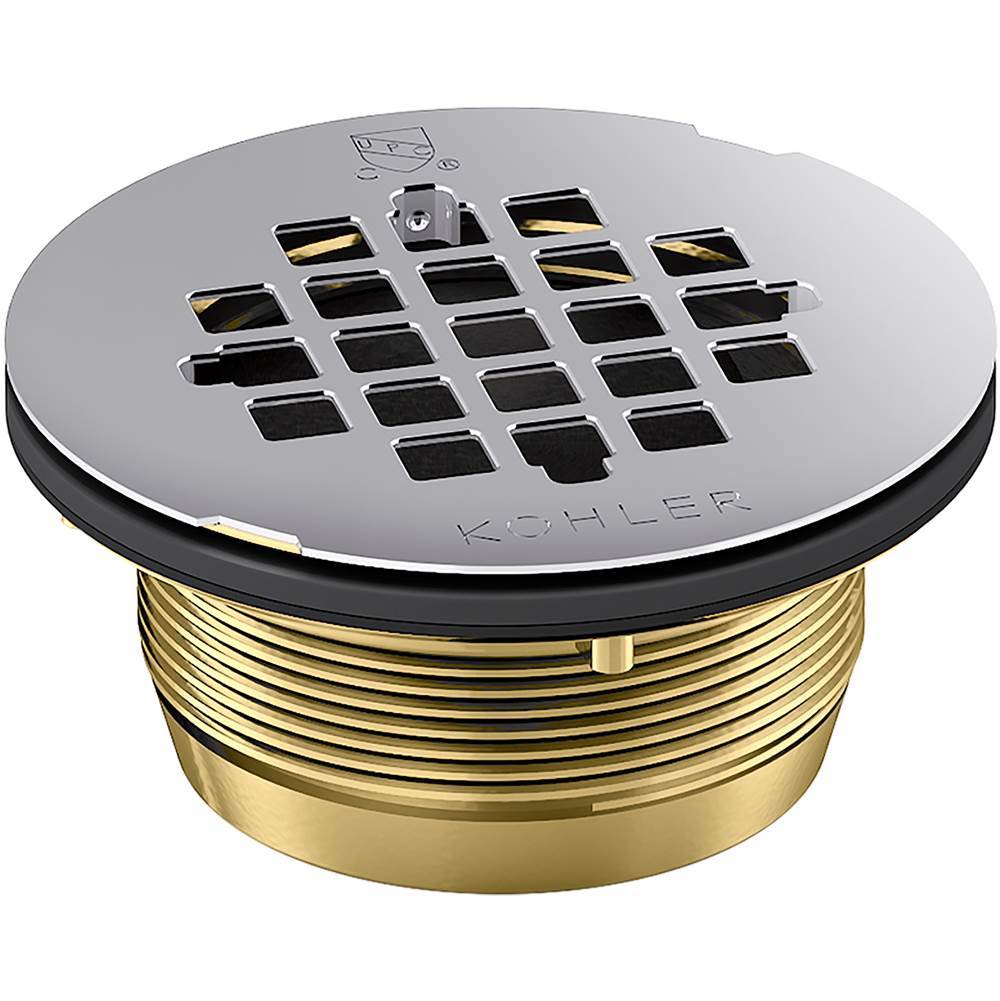 Kohler - Round brass shower receptor drain - Polished Stainless
