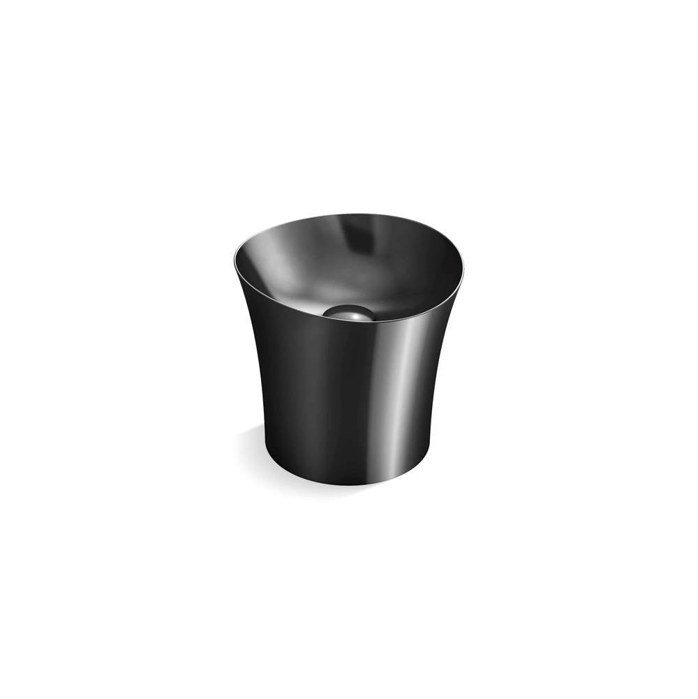 Kohler - VeilE 16'' round vessel bathroom sink or pedestal sink basin, no overflow - Black