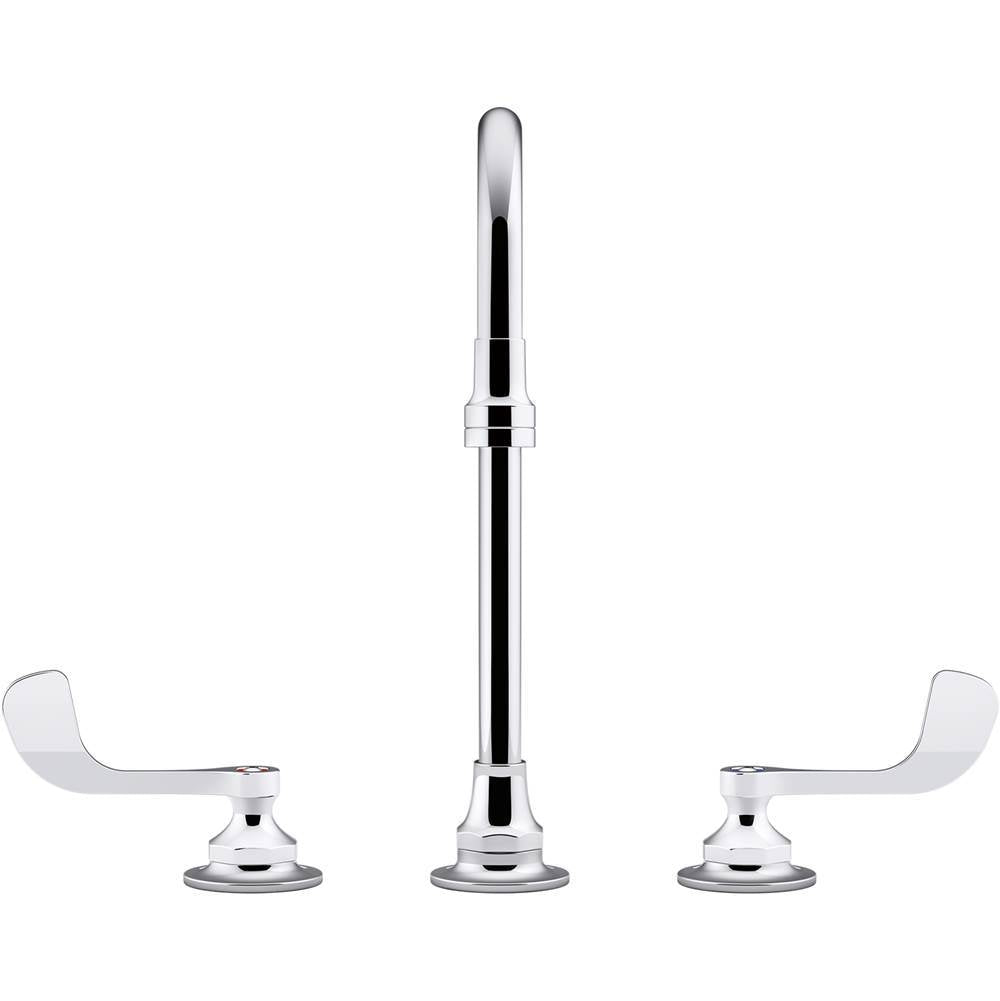 Triton Bowe 0.5 gpm widespread bathroom sink faucet with laminar flow, gooseneck spout and wristblade handles, drain not included