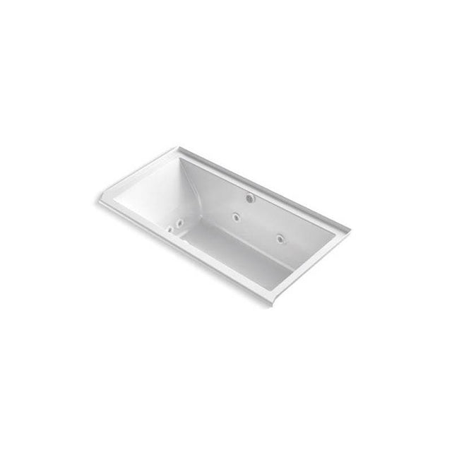 Kohler - Underscore 60'' x 30'' alcove Heated BubbleMassageE air bath with whirlpool, right drain - White
