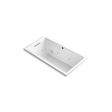 Kohler - Underscore 60'' x 32'' drop-in Heated BubbleMassageE air bath with whirlpool - White