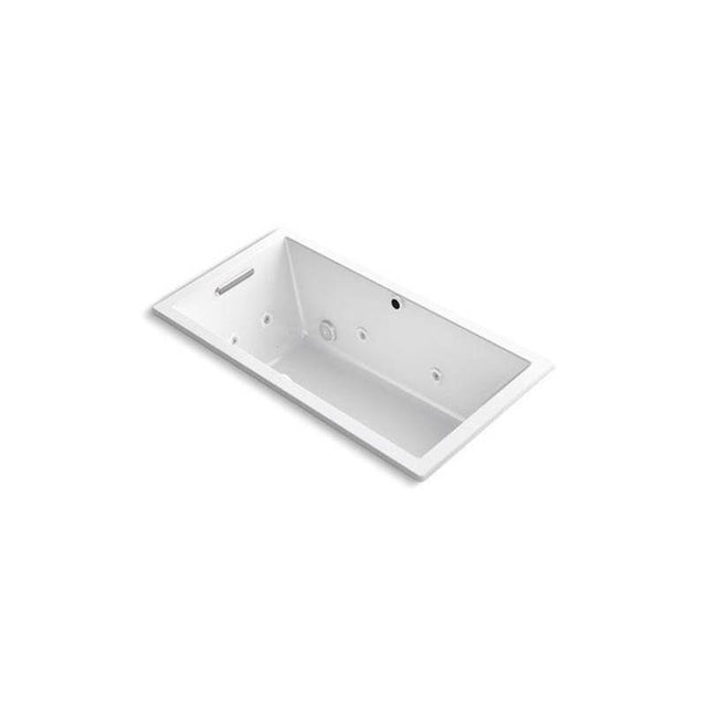Kohler - Underscore 60'' x 32'' drop-in Heated BubbleMassageE air bath with whirlpool - White