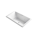 Kohler - Underscore 72'' x 42'' drop-in Heated BubbleMassageE air bath with whirlpool - White