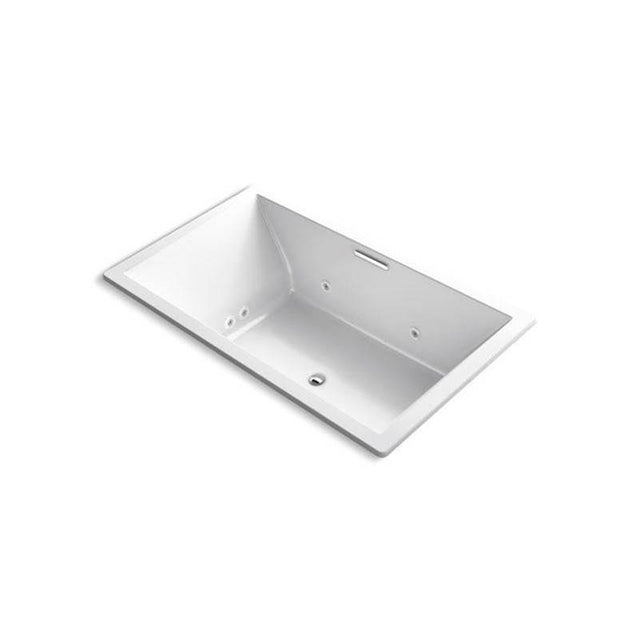 Kohler - Underscore 72'' x 42'' drop-in Heated BubbleMassageE air bath with whirlpool - White