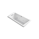 Kohler - Underscore 66'' x 32'' drop-in Heated BubbleMassageE air bath with whirlpool - White