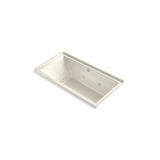 Kohler - Underscore 60'' x 30'' alcove Heated BubbleMassageE air bath with whirlpool, right drain - Biscuit
