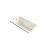 Kohler - Underscore 60'' x 32'' drop-in Heated BubbleMassageE air bath with whirlpool - Biscuit