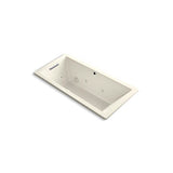 Kohler - Underscore 66'' x 32'' drop-in Heated BubbleMassageE air bath with whirlpool - Biscuit