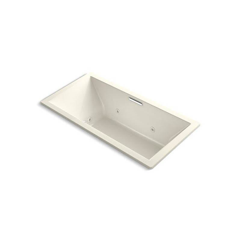 Kohler - Underscore 72'' x 36'' drop-in Heated BubbleMassageE air bath with whirlpool - Biscuit