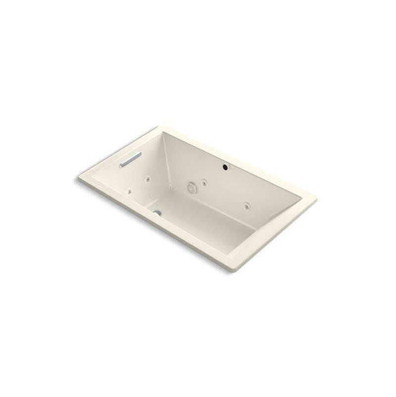 Kohler - Underscore 60'' x 36'' drop-in Heated BubbleMassageE air bath with whirlpool - Biscuit