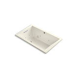 Kohler - Underscore 60'' x 36'' drop-in Heated BubbleMassageE air bath with whirlpool - Biscuit