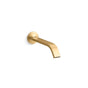 Kohler - Components Wall-mount bathroom sink faucet spout with Ribbon design, 1.2 gpm - Vibrant Brushed Moderne Brass