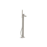 Kohler - Parallel Floor-mount bath filler trim with handshower - Vibrant Brushed Nickel