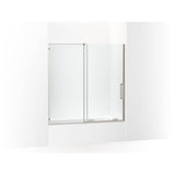 Kohler - Echelon Sliding bath door, 58-1/4'' H x 55-3/4 - 59-3/4'' W, with 5/16'' thick Crystal Clear glass - Anodized Brushed Nickel