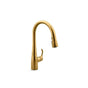 Kohler - Simplice Compact pull-down kitchen sink faucet with three-function sprayhead - Vibrant Brushed Moderne Brass