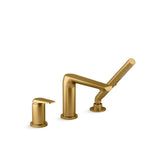 Kohler - Avid Deck-mount bath faucet with handshower - Vibrant Brushed Moderne Brass
