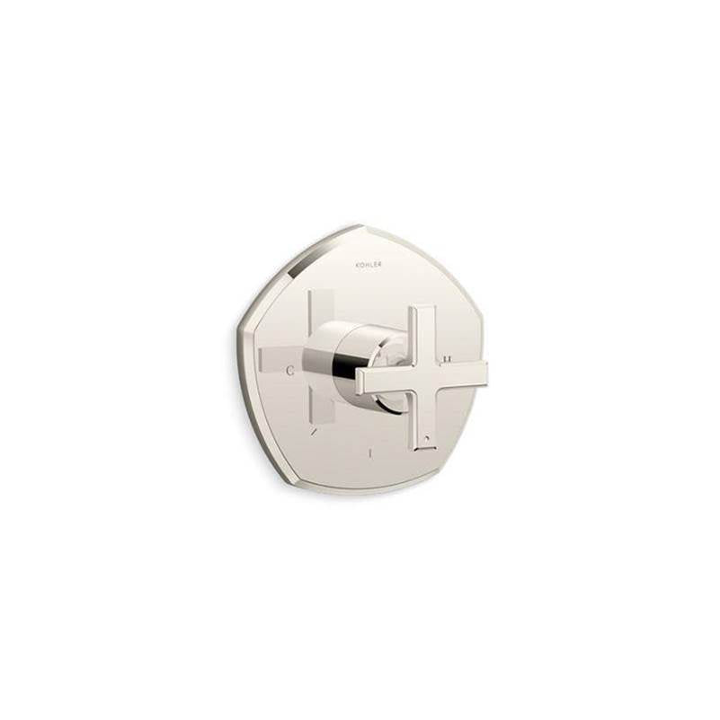 Kohler - Occasion MasterShower temperature control valve trim with cross handle - Vibrant Polished Nickel