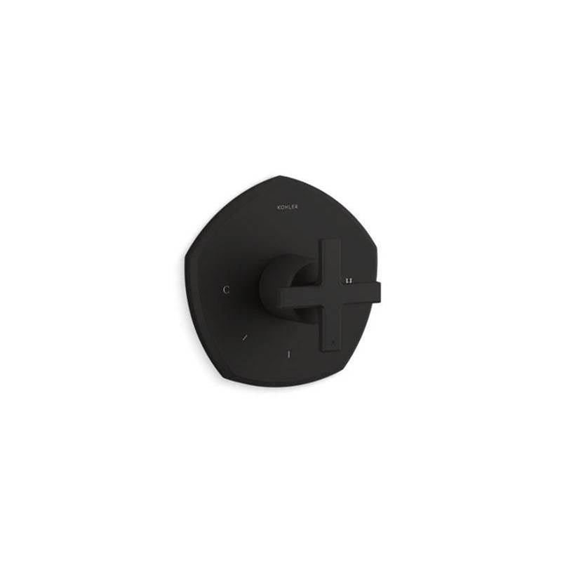 Kohler - Occasion MasterShower temperature control valve trim with cross handle - Matte Black